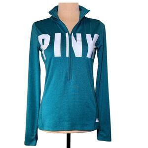 Victoria's Secret Pink Ultimate Teal Half Zip Shirt Blouse Top XS‎